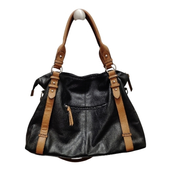 🖤*Jessica Simpson* Black and Tan Hobo Bag GENUINE LEATHER ! - Picture 4 of 9